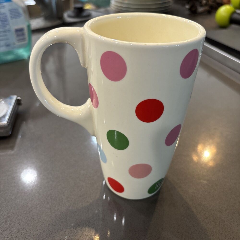 Polka Dot Ceramic Coffee Latte Mug Matilda Jane Clothing 16 oz (No Lid) - Picture 3 of 10